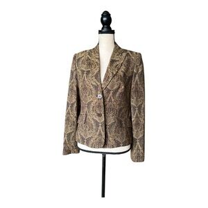 Grace Elements Paisley Blazer in Brown and Tan Size 6